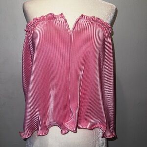 New SHEIN Pink Ruffled Long Sleeve Blouse